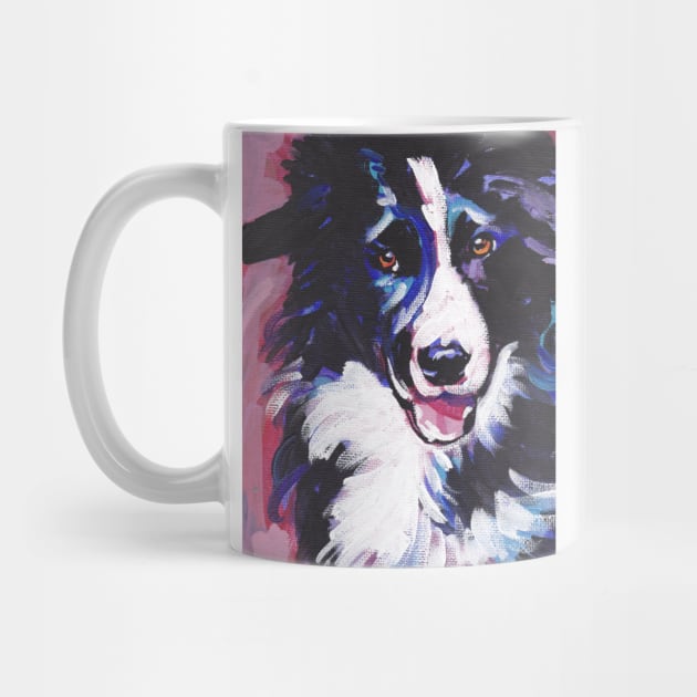 Border Collie Bright colorful pop dog art by bentnotbroken11